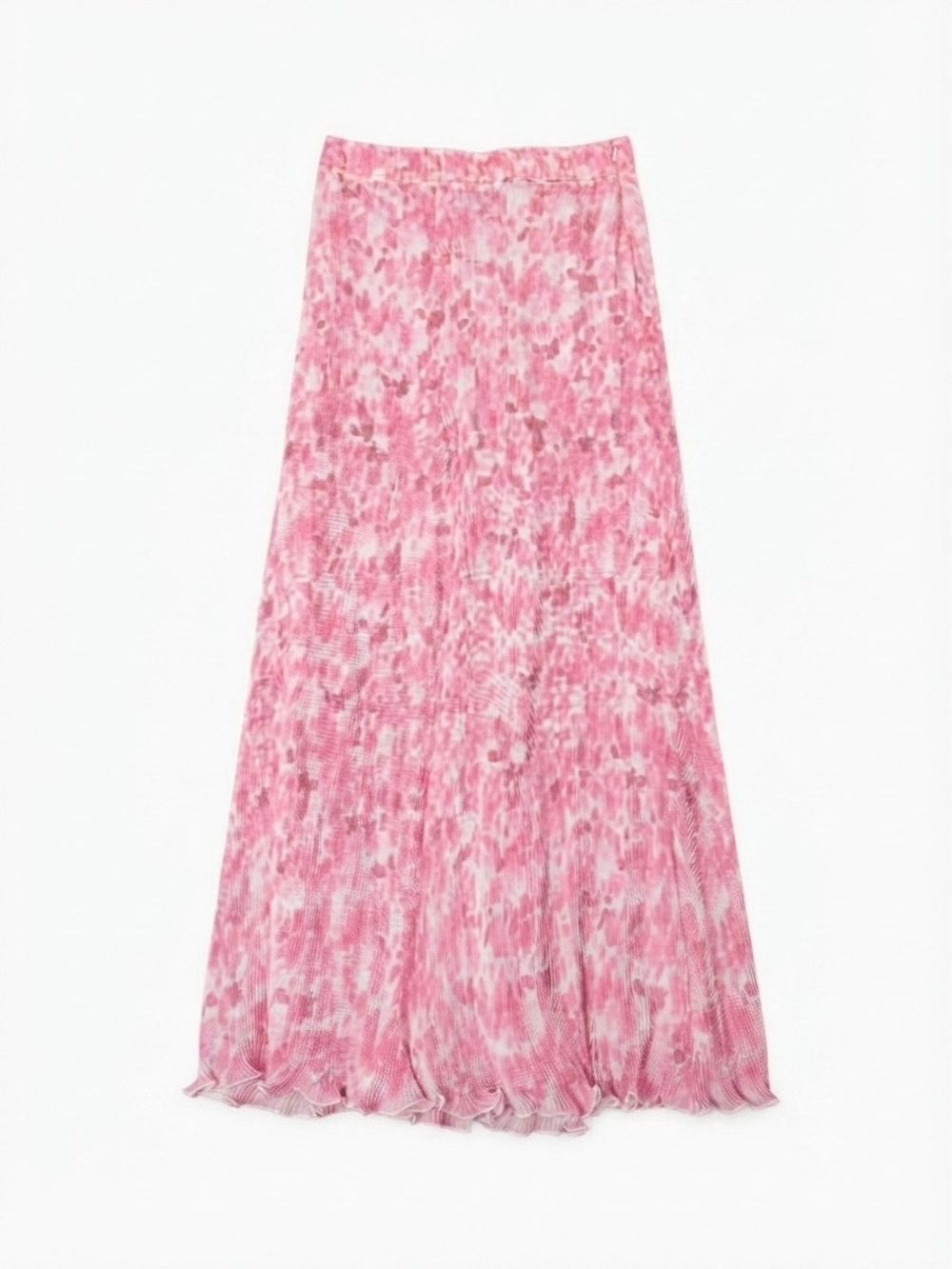 Ganni Pink Ditsy Pleated Maxi Skirt Size 4/ EU 36